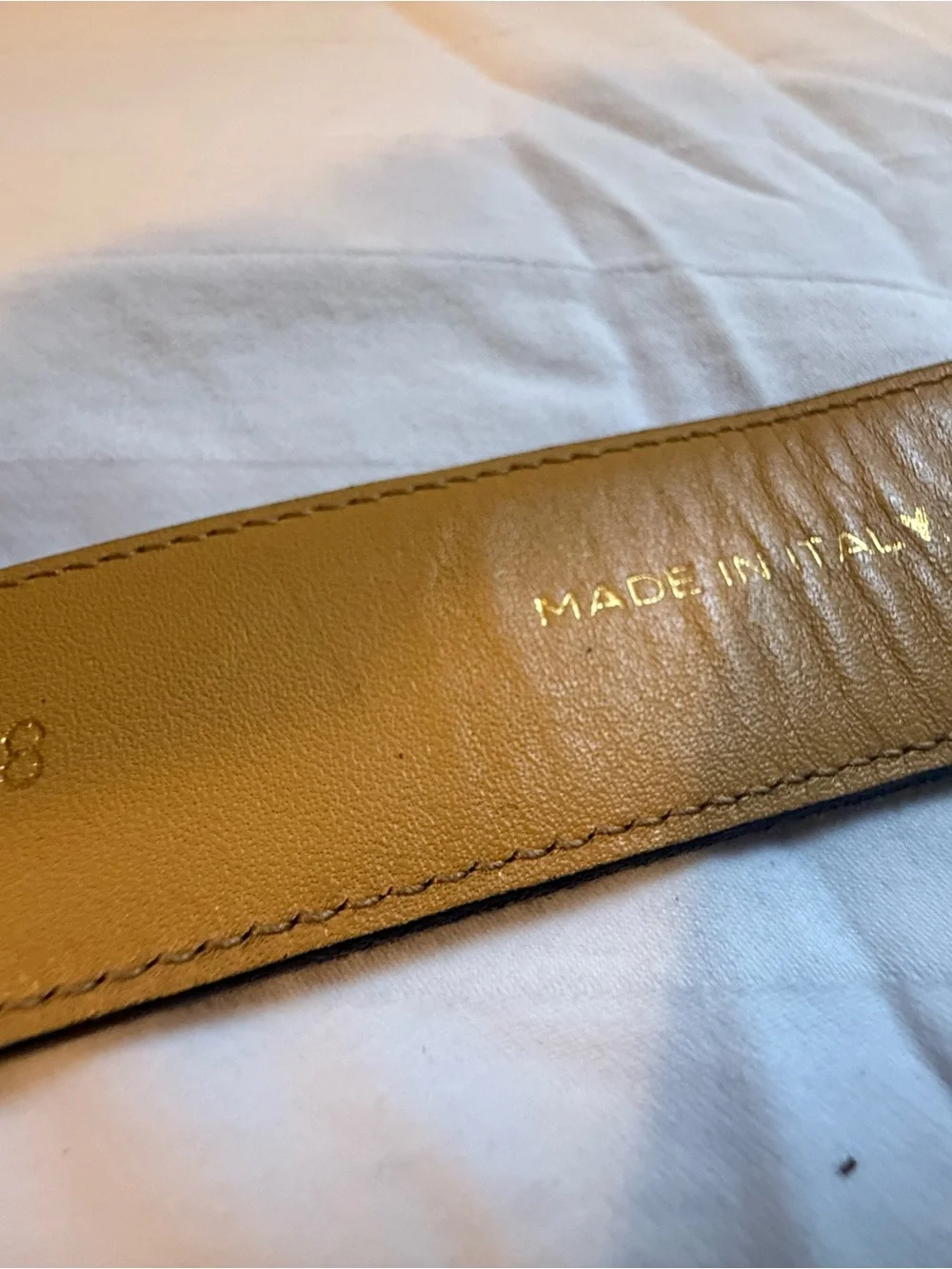 Valentino Garavani Green Leather Belt with Textured Buckle